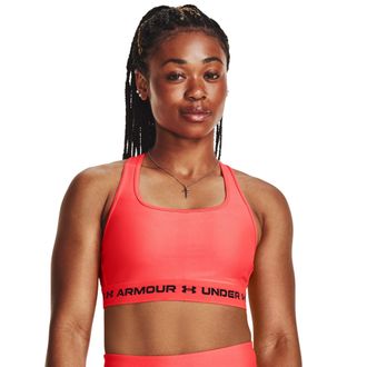Under Armour Womens Medium Support Crossback Sports Bra Top Beta/Black XS