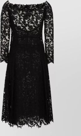 Fendi cotton macram&eacute; lace off-the-shoulder bustier midi dress