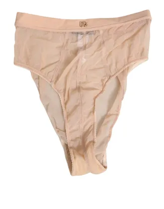 Dolce & Gabbana Womens Beige Sheer Mesh High Waist Panty Underwear Polyamide Clothing