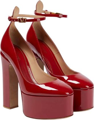 Valentino Garavani Tan-Go 155Mm Patent Leather Platform Pumps In Red
