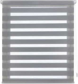 Purline Estor Dia Y Noche Enrollable F&aacute;cil Montaje Adheshivo O Pinzas Gris 130x180 Cm