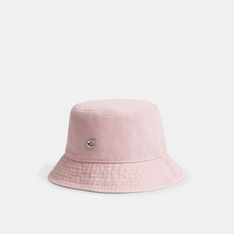 Coach Womens Quilted Denim Bucket Hat - Pink - Size X-Small/Small