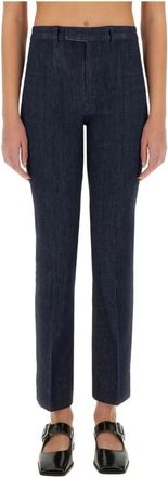 Max Mara Gevormde Denim Broek - Dames - Jeans - Blauw - Maat: 3XS Denim