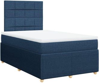 vidaXL Cama Box Spring Con Colch&oacute;n Tela Azul 120x200 Cm Vidaxl