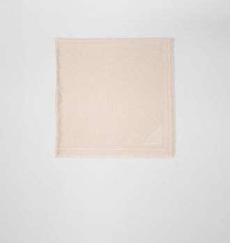 Prada Symbole silk and wool jacquard shawl