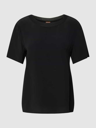 HUGO BOSS T-Shirt mit geripptem Rundhalsausschnitt Modell Ilyeana in Black, Gr&ouml;&szlig;e 36