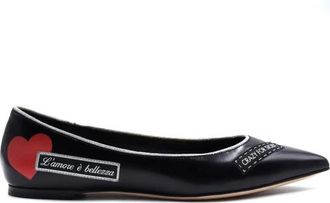 Dolce & Gabbana Ballerina Schoenen - Dames - Ballerinas - Zwart - 36 EU - Leer - Schoenen