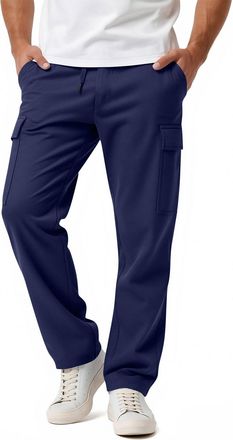 Generic Mens Tracksuit Bottoms Casual Jogging Bottoms Long Joggers Sweatpants Drawstring Elastic Waist Trousers with Pockets Plain Sweat Track Pants Activewea