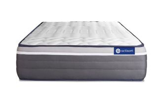 Actisom Colch&oacute;n blanco con muelles ensacados y espuma viscoel&aacute;stica 120 x 190