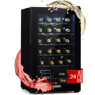 Klarstein Klarstein Shiraz 24 Uno - Frigorifero per vini, 63 l, 24 bottiglie, pannello di controllo touch, 5-18&deg;C