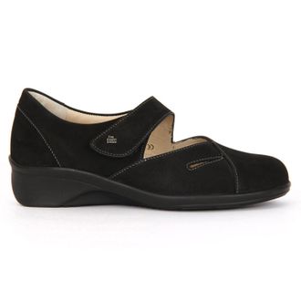 Finn Comfort Aquila 3594 Nubuck Womens Hook and Loop Shoes - Black - Size:UK 7.5