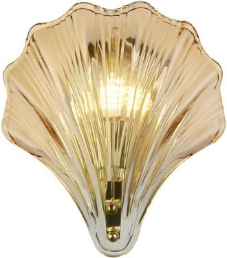 Searchlight Dimmbare Design Wand- und Badlampe Shell Amber/Messing