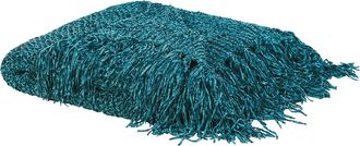 Beliani Manta Tejido De Chenilla Verde Esmeralda 150 X 200 Cm Dormitorio Dala De Estar Felpa Suave Hamat