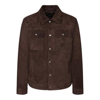 7 For All Mankind Modern Trucker Jacket - Heren - Leren en Su&egrave;de Jassen - Bruin - L - Leer - Jassen