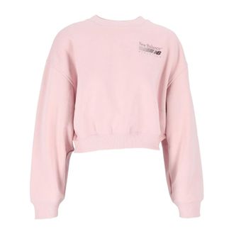 New Balance Trackside Fleece Crew - - Sport - Donna - Rosa - S