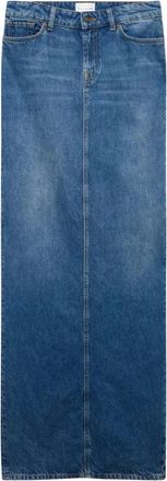 7 For All Mankind Lange Rok - Dames - Spijkerrokken - Blauw - W27 - Katoen - Rokken