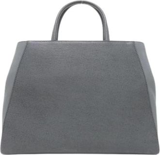 Fendi Pre-owned Shopping 2Jours MD Calf Tote Bag - Dames - Vintage Handtas - Grijs - ONE Size - Leer - Vintage