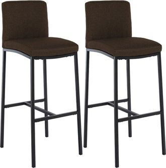 Clp Juego De 2 Taburetes De Bar Freeport Marr&oacute;n Tela