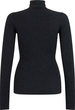 A Gold E Womens Turtleneck Sweater, Ribbed Knit, Black Polyester
