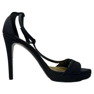 Ralph Lauren Ralph Lauren Collection sandalen met enkelbandje in marineblauw canvas