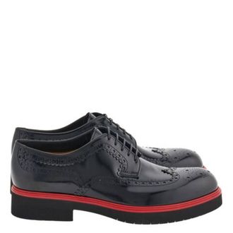 Ferragamo Perforated Detailing Derby Shoes, Size 9 E