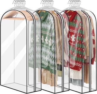 OEM Bolsas Transparentes Para Ropa De 60 X 102 Cm, Impermeables Y Resistentes A Las Polillas, Con Fuelles Laterales De 25 Cm De Ancho Para Ropa De Mujer Y