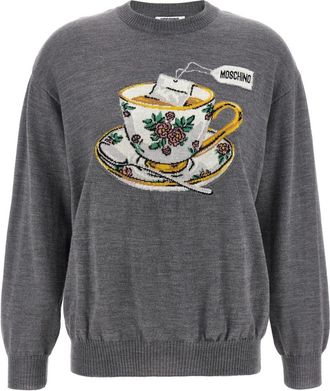 Moschino Grey Intarsia sweater