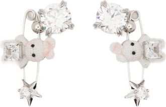 Yvmin Woven Mini Rabbit Safety-pin Earrings