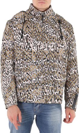 Roberto Cavalli Mens Animal Oddity-Print Windbreaker Jacket, Brand Size 48 ( US Size 38 )