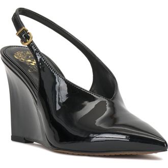 Vince Camuto Meristi Slingback Pointed Toe Wedge Pump in Black at Nordstrom, Size 8.5