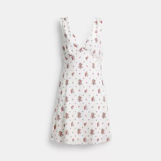 Coach Spring Blossom Print Silk Dress