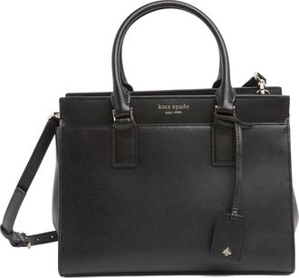 Kate Spade New York cameron medium leather satchel in Black at Nordstrom Rack