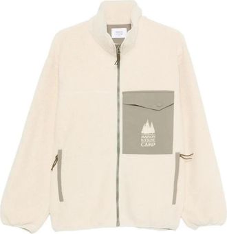 Maison Kitsun&eacute; Casual Fleece Jas - Heren - Zomerjassen - Beige - M - Polyester - Jassen