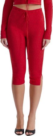 House of CB Abigail Pointelle Drawstring Capri Pants in Red Rose at Nordstrom, Size X-Large