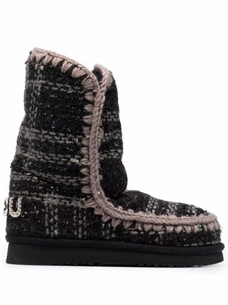 Mou Laarzen met tartan ruit - Zwart