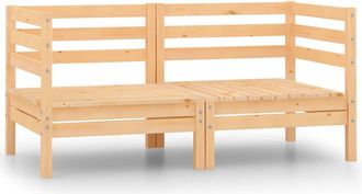 vidaXL Sof&aacute;s De Esquina Para Jard&iacute;n 2 Uds Madera Maciza De Pino Vidaxl