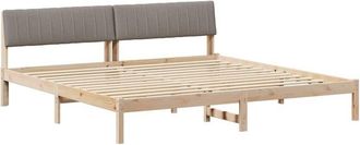vidaXL Bed frame Brown and taupe 160 x 200 cm Solid pine wood vidaXL