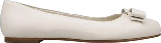 Ferragamo Ferragamo White Varina Ballet Flats