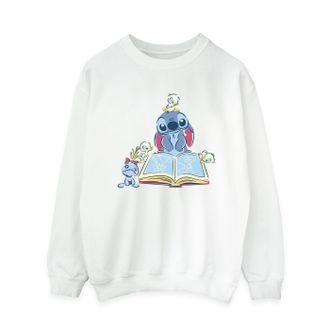 Disney Dames/Dames Lilo & Stitch Boek Lezen Sweatshirt (Wit)