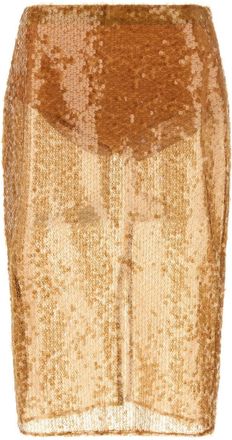 Elisabetta Franchi Beige Sequin skirt