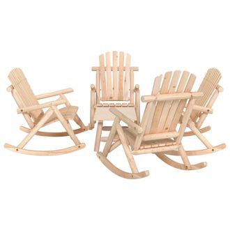 vidaXL Vidaxl - Juego De Muebles De Jard&iacute;n 5 Piezas Madera Maciza De Abeto