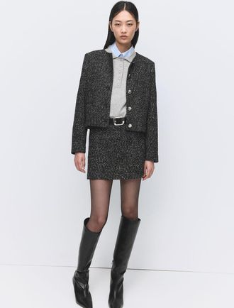 Mango Giacca maglia melangiata nero - Donna - XS - MANGO