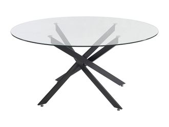 VENTE-UNIQUE.COM Mesa de comedor cristal transparente, negro
