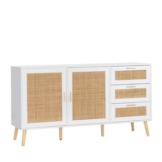 Klast Aparador efecto madera blanco 148x79 cm