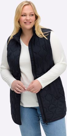 Sheego Steppweste SHEEGO, Damen, Gr. 40, tiefblau, 100% Polyester, Wattierung:100% Polyester, unifarben, Westen Steppweste