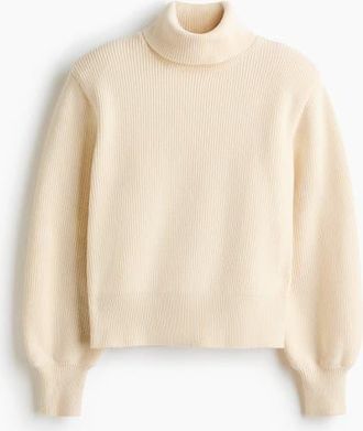 H&M Shoulder-pad Jumper in Cream at Nordstrom, Size Xx-Small