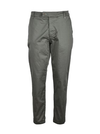 BL.11 BLOCK ELEVEN Stretch Cotton Green Trousers with Classic Design and Flexible Fit