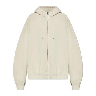 Maison Margiela Zip-throughs, male, Beige, Size: XS Numbers Oversized Zip Hoodie
