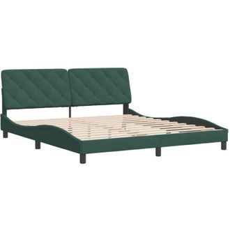 vidaXL Estructura Cama Sin Colch&oacute;n Terciopelo Verde Oscuro 180x200 Cm Vidaxl