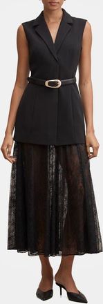 Ever New Shanae Belted Lace Maxi Dress in Black at Nordstrom, Size 10